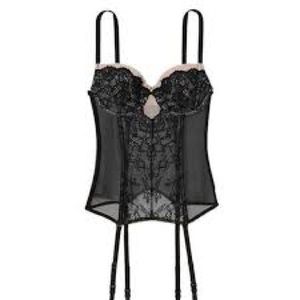 Victoria’s Secret black lace corset bustier
